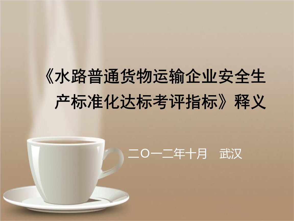 《水路普通货物运输企业安全生产标准化达标考评指标》释义.ppt